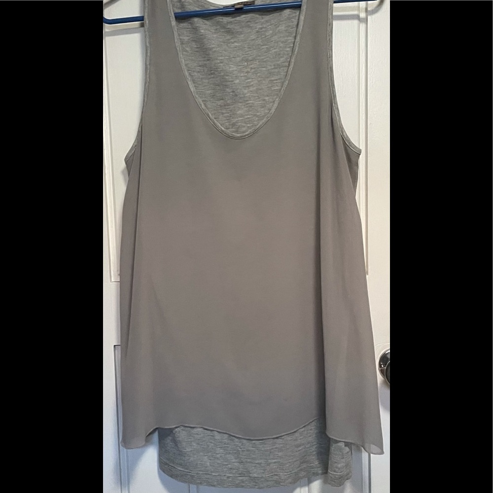 Beautiful gray tunic with gray overlay.